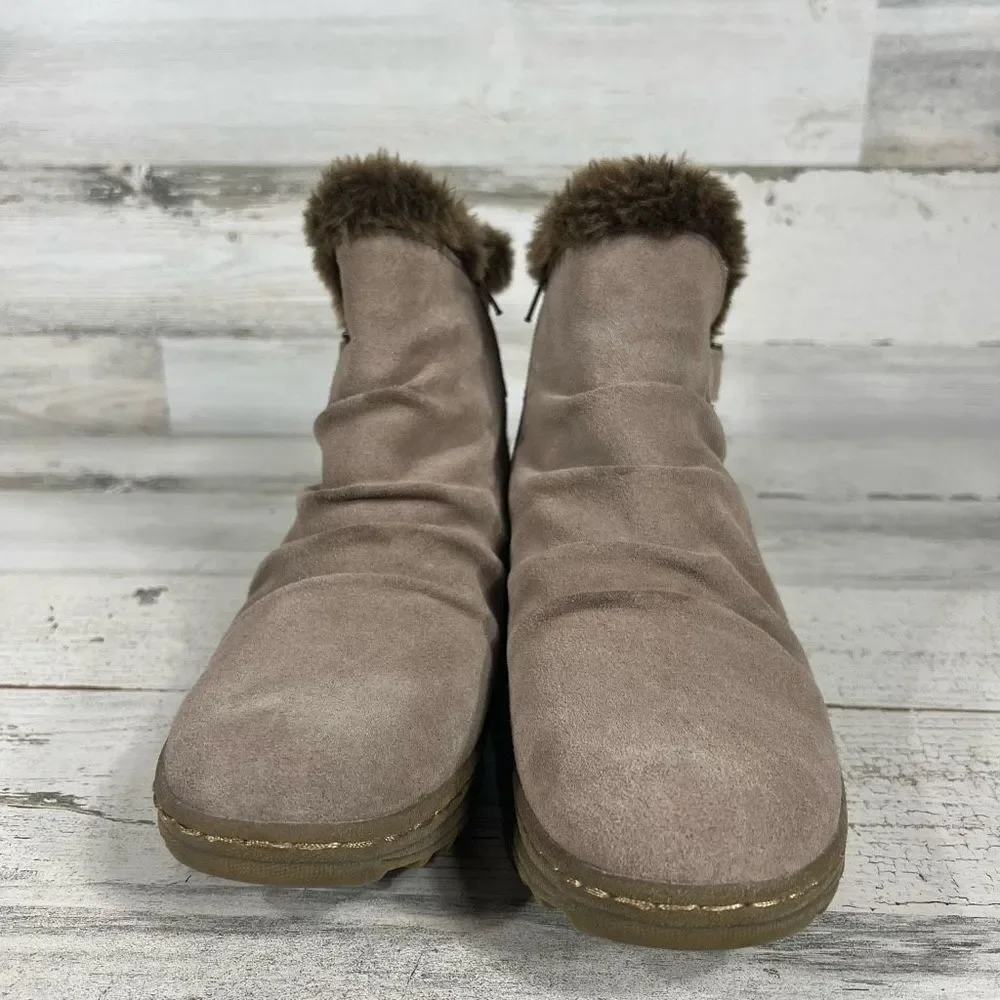 BareTraps Women's Avita Cold Weather Ankle Booties‎ Faux Fur Line Brown 6M